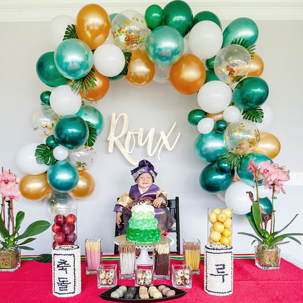 Safari Balloon Arch - Green & Gold Balloon Garland Kit