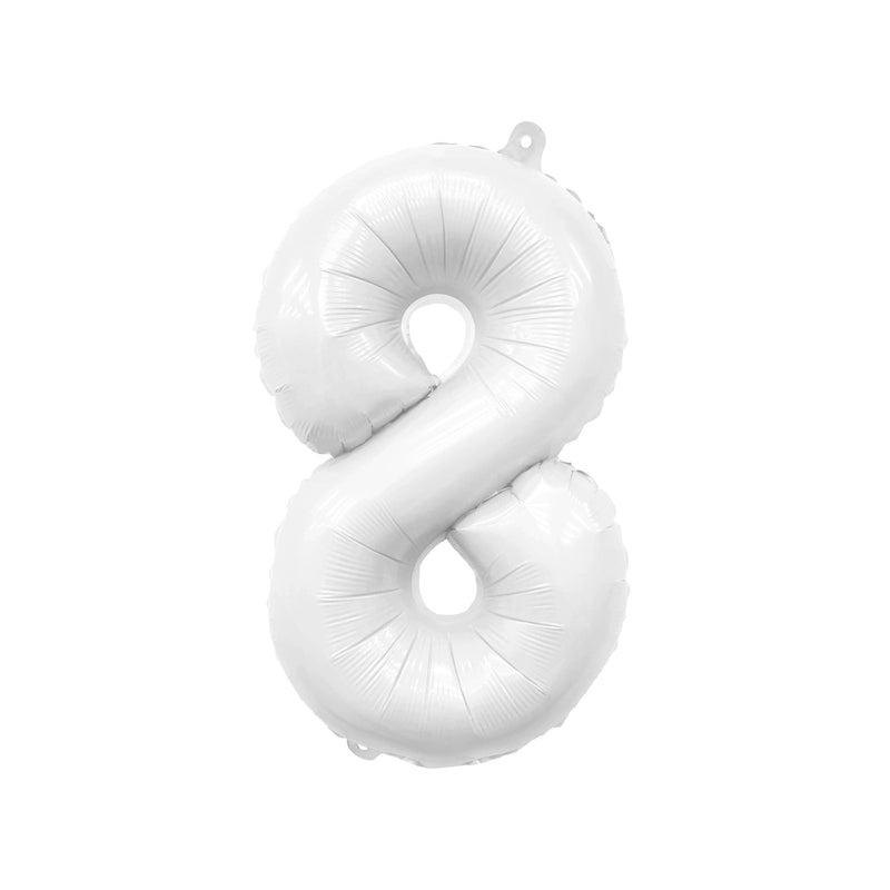 Giant White Mylar Foil Number Balloons (32 Inches)