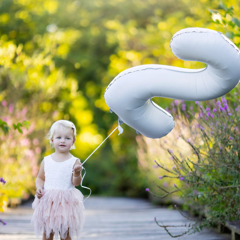 Giant White Mylar Foil Number Balloons (32 Inches)