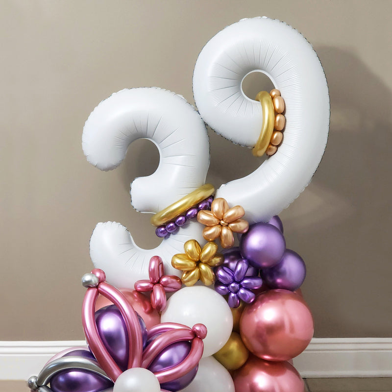 Giant White Mylar Foil Number Balloons (32 Inches)