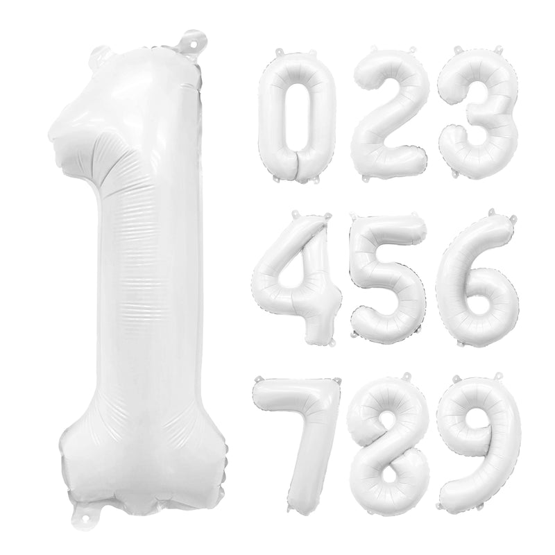 Giant White Mylar Foil Number Balloons (32 Inches)